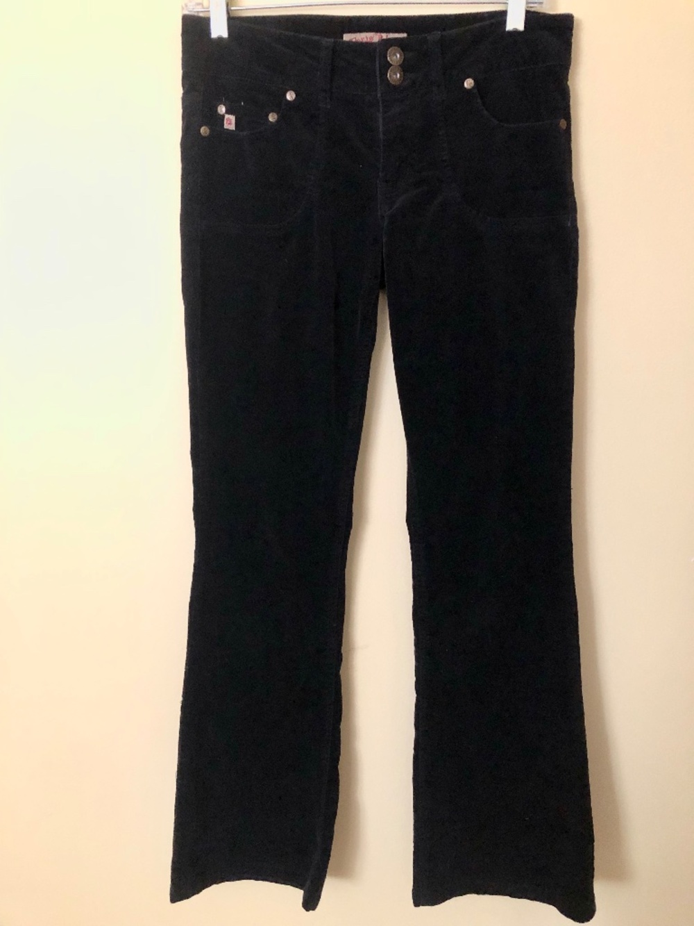 Black stretch Velveteen Boot Cut Jeans SZ JR 5